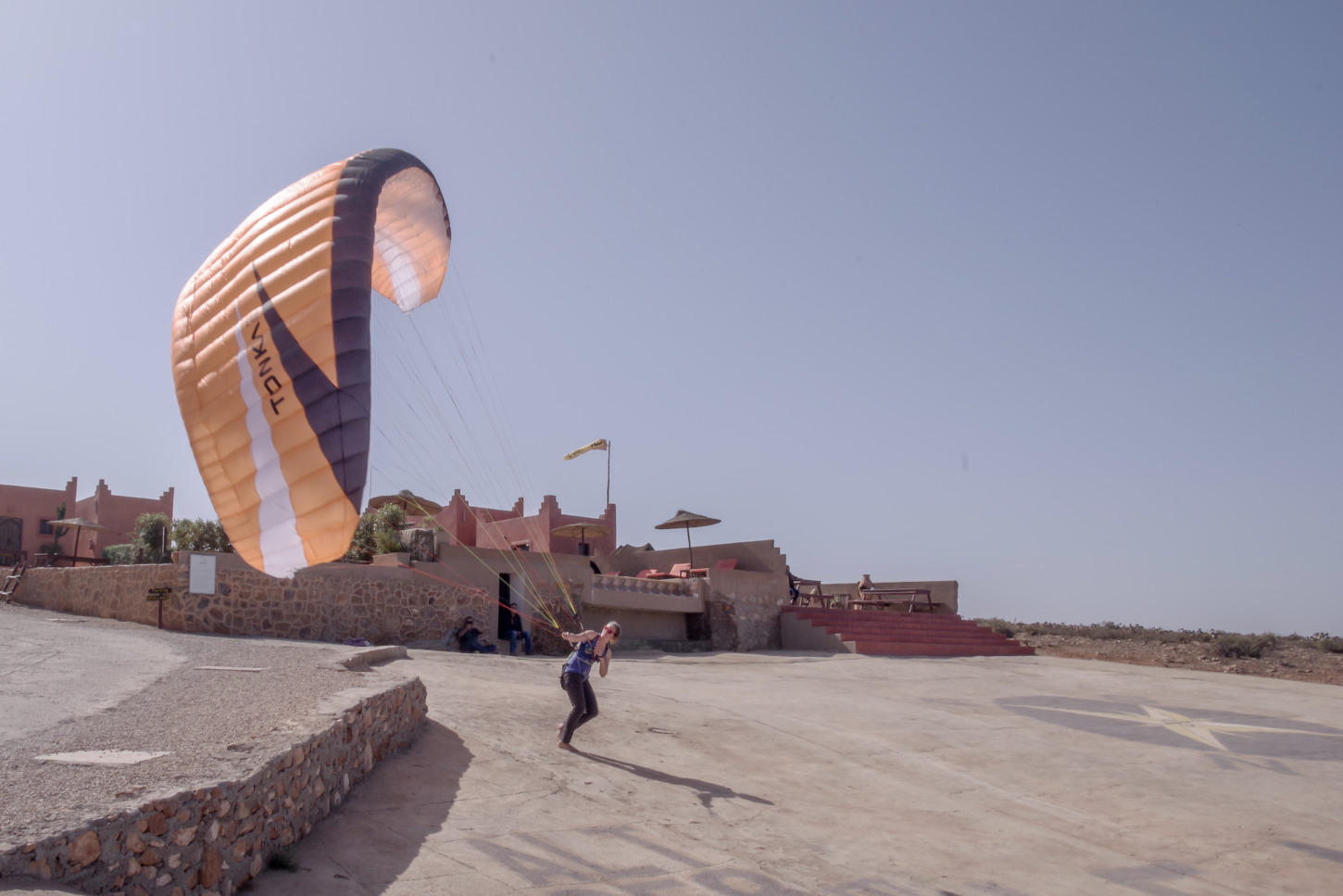 Loraine Humeau Glide Paragliding take off Nid d'aigle Maroc